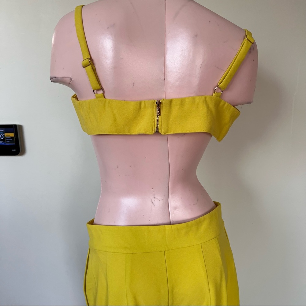 🌟 House of CB 🌟 Maite yellow crepe wide leg trousers & top - Picture 8 of 8